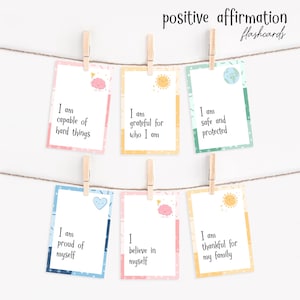 Affirmation cards for kids - Childrens Daily Affirmations - Printable Affirmations - Positive Reminders for Kids - Kids Mental Health