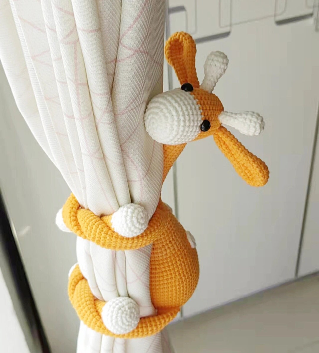 Cute Crochet Giraffe Curtain Tiebacks Adorable Giraffe Etsy