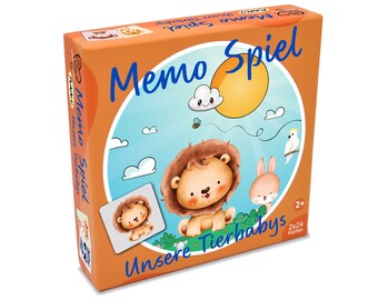 Tierbaby Memorie für Kinder ab 2 Jahren, liebevolles erstes Baby Spielzeug, Memo Spiel, Kinderspielzeug, Lernspiele (Unsere Tierbabys)