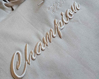 Custom 3D Text Embroidery Hoodie Personalised Puff Text Sweatshirt for Gift Idea