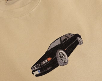 Custom Embroidered Car Crewneck For Gift For Car Lover Embroidered Car Photo Sweatshirt