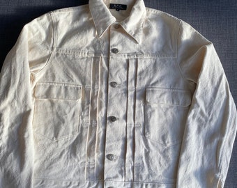 Vintage Women’s APC Cream denim Jacket / UK Free Post