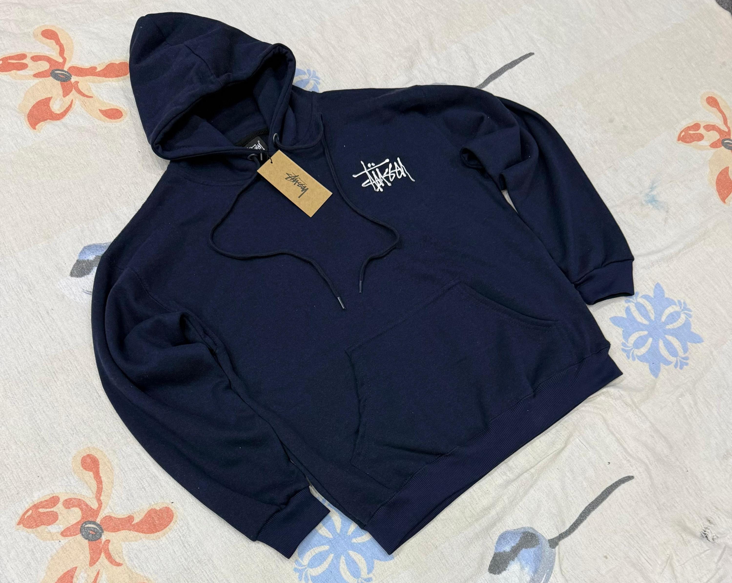 Stussy Hoodie Navy Blue - Etsy
