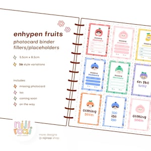 Enhypen Fruits Halloween Fotokarte Binder Fillers Platzhalter KPOP Herunterladbare süße fehlende Fotokartensammlung Binder Trading Schreibwaren
