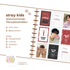 Stray Kids A5 Kpop Cartable PC Remplisseur mignon manquant Remplissage de reliure de carte photo