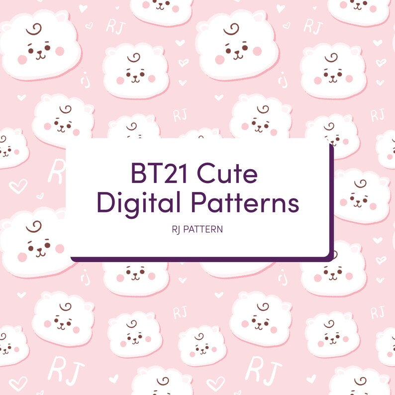 BTS BT21 Kpop Digital Pattern Wallpaper Pack - Etsy
