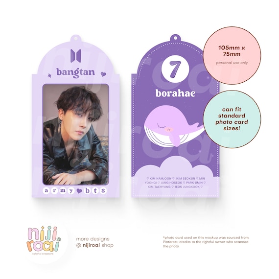 BTS Photocard Holder Template Printable Custom Photocard Deco