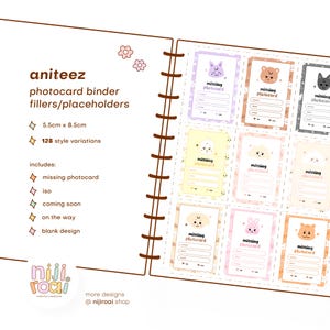 Aniteez Ateez Tarjeta fotográfica faltante Carpeta de PC Kpop Rellenos Marcador de posición Cargador superior Lindo Marcador de posición Fundas para PC Relleno Colección de tarjetas Intercambio