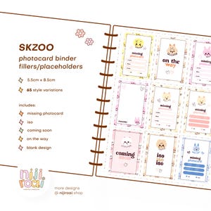 Carpeta para PC de Stray Kids Skzoo Kpop, relleno bonito, relleno para carpeta de tarjetas fotográficas faltantes, marcador de posición, fundas para PC, tarjetas de relleno, regalo para fanáticos del KPop