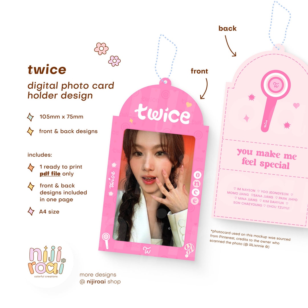 K-POP アイドル 写真 カードサイズ Kpop Twice Photo Card Holder Design for Once | Members A4 Size