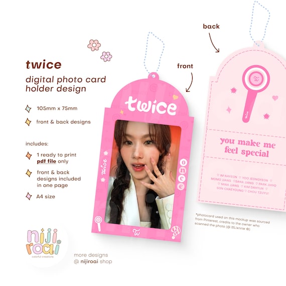 Kpop Twice Photo Card Holder Design for Once | Members A4 Size