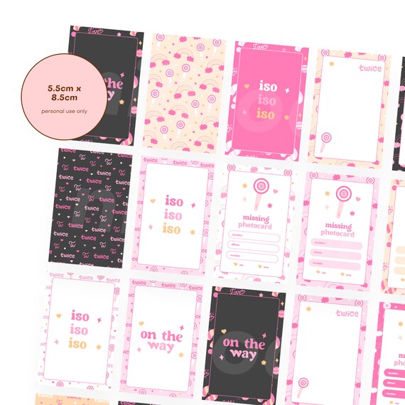 Buy Twice Missing Photocard PC Kpop Binder Fillers Placeholder Toploader  Cute Placeholder PC Sleeves Filler Card Korean Collection Trading Pink  Online in India - Etsy