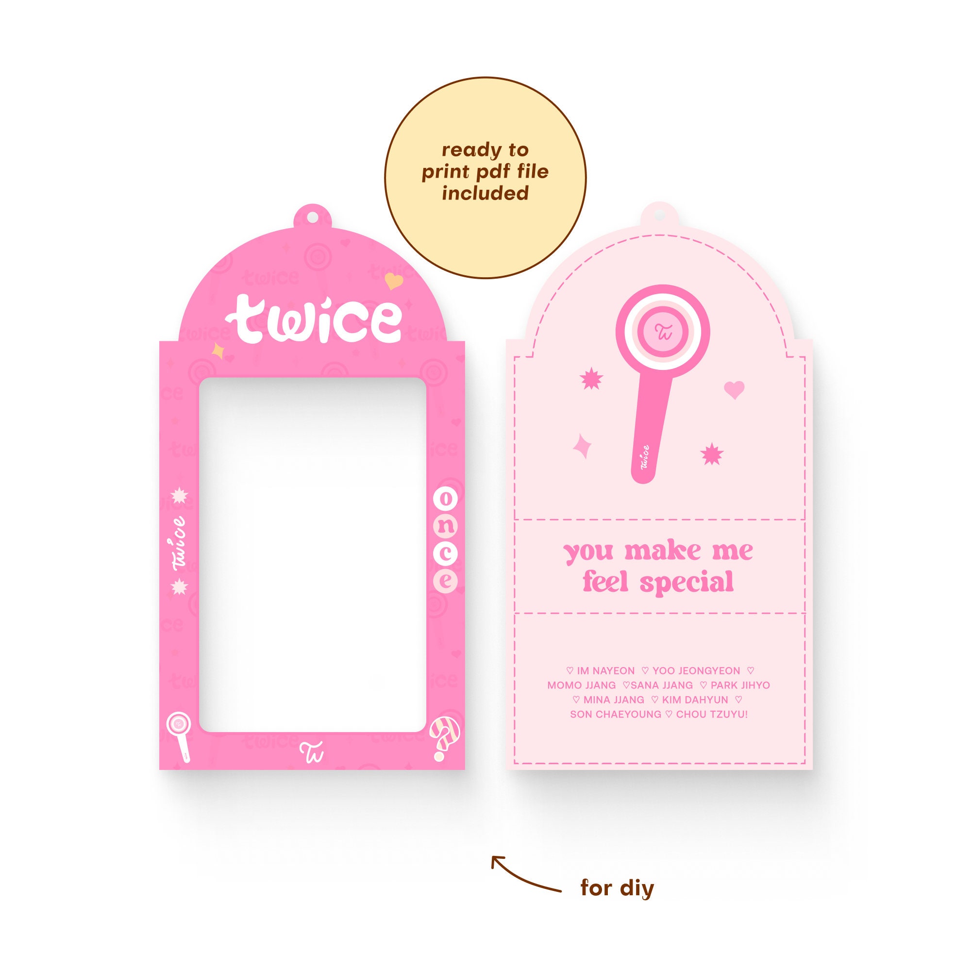Kpop Twice Photo Card Holder Design for Once | Members A4 Size