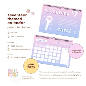 Siebzehner Kalender 2025 Digital Kpop Carat Journal Druckbarer Planer Wöchentlich Täglich Monatlich Undatiert Goodnotes Produktivitätsplaner Kpop Geschenk