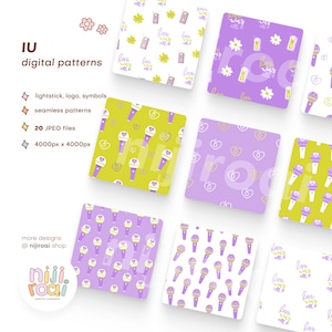 IU Love Wins All Kpop Digital Pattern, pacchetto di sfondi per il merchandising