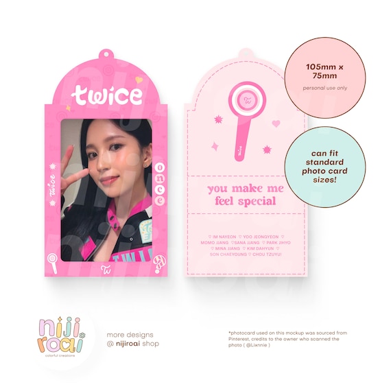 Kpop Twice Photo Card Holder Design for Once | Members A4 Size