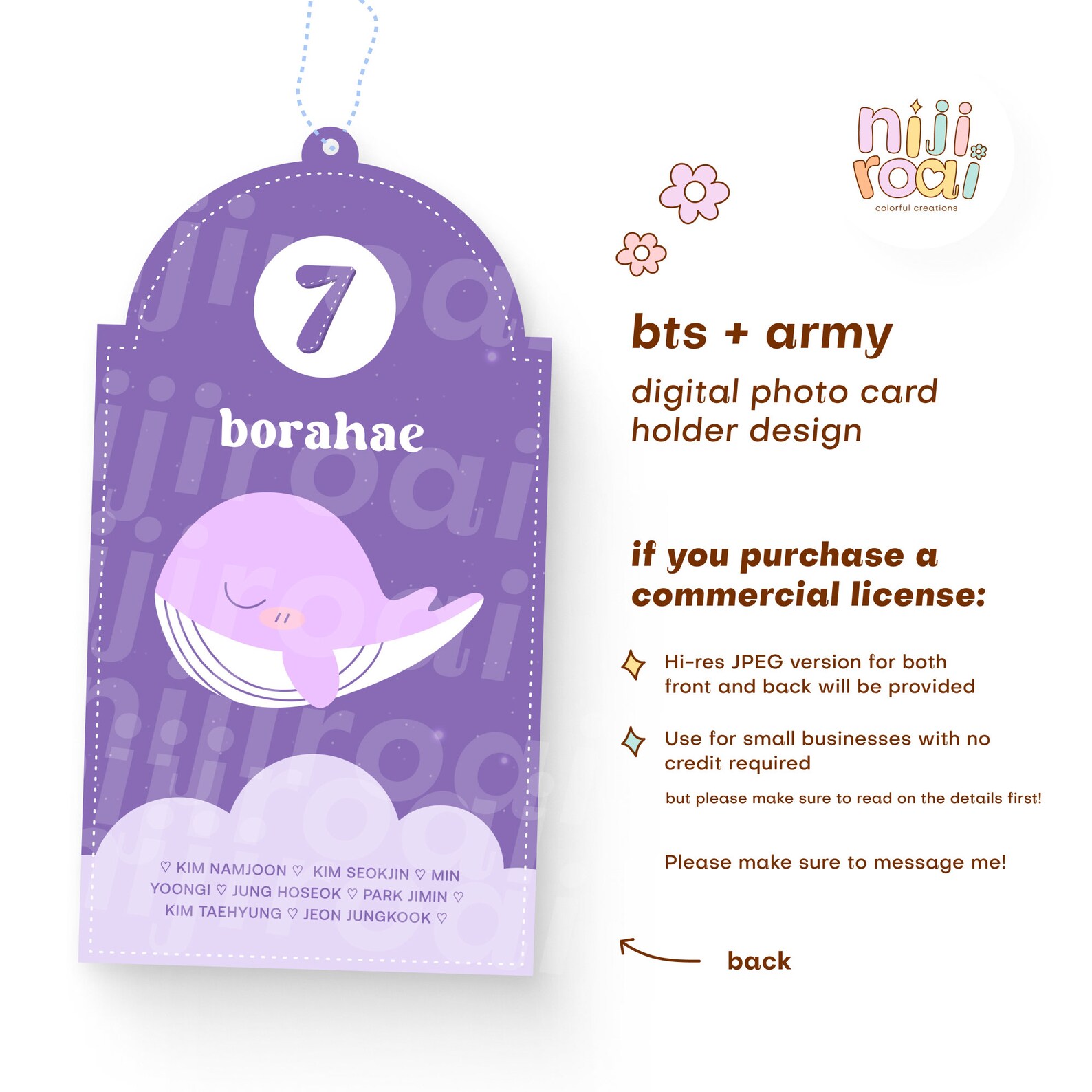 BTS Photocard Holder Template Printable Custom Photocard Deco Storage