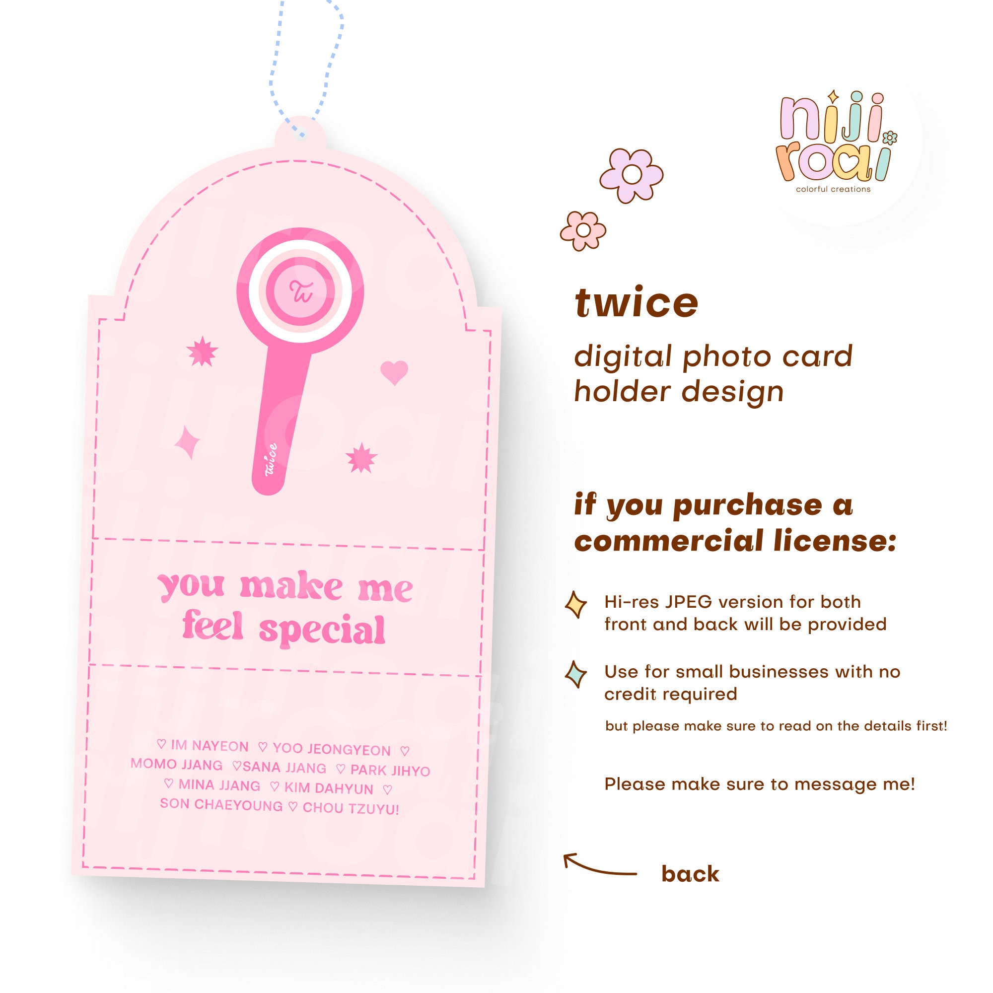 Kpop Twice Photo Card Holder Design for Once | Members A4 Size