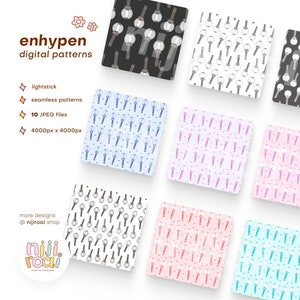 Padrão digital Enhypen Kpop, pacote de papel de parede Engene