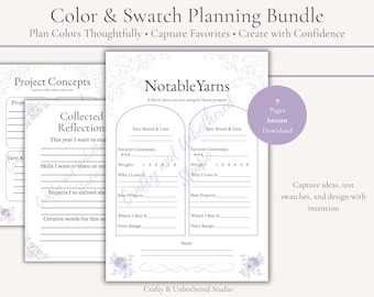 Garnmuster & Farbplanung Seiten | Stricken, Häkeln Planer (Digitaler Download)
