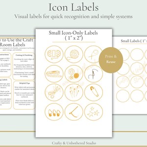 True North Icon Labels | Visual Craft Storage Labels | Printable Minimal Organization | Yarn & Tool Icons