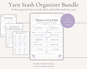 Druckbare Wolle Stash Tracker | Stricken Häkeln Bestandsseiten (Instant Download)