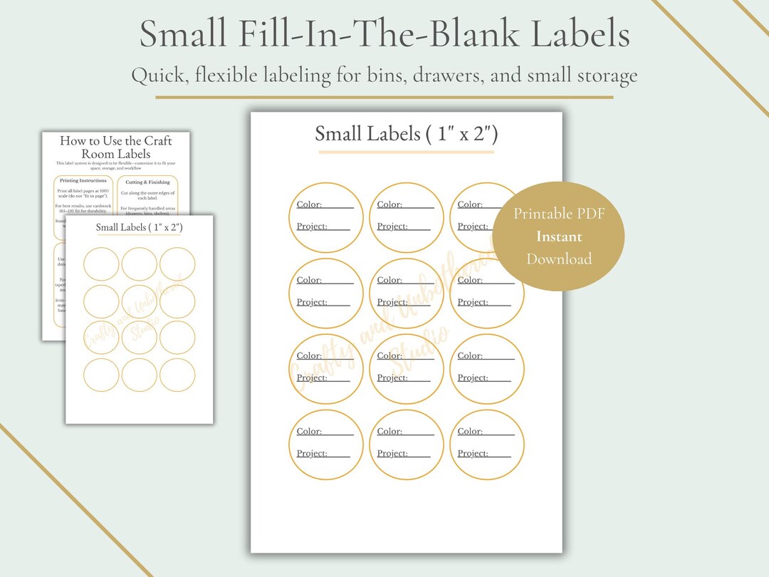 Fill-in-the-blank Craft Labels | Yarn & Storage Organization (printable ...