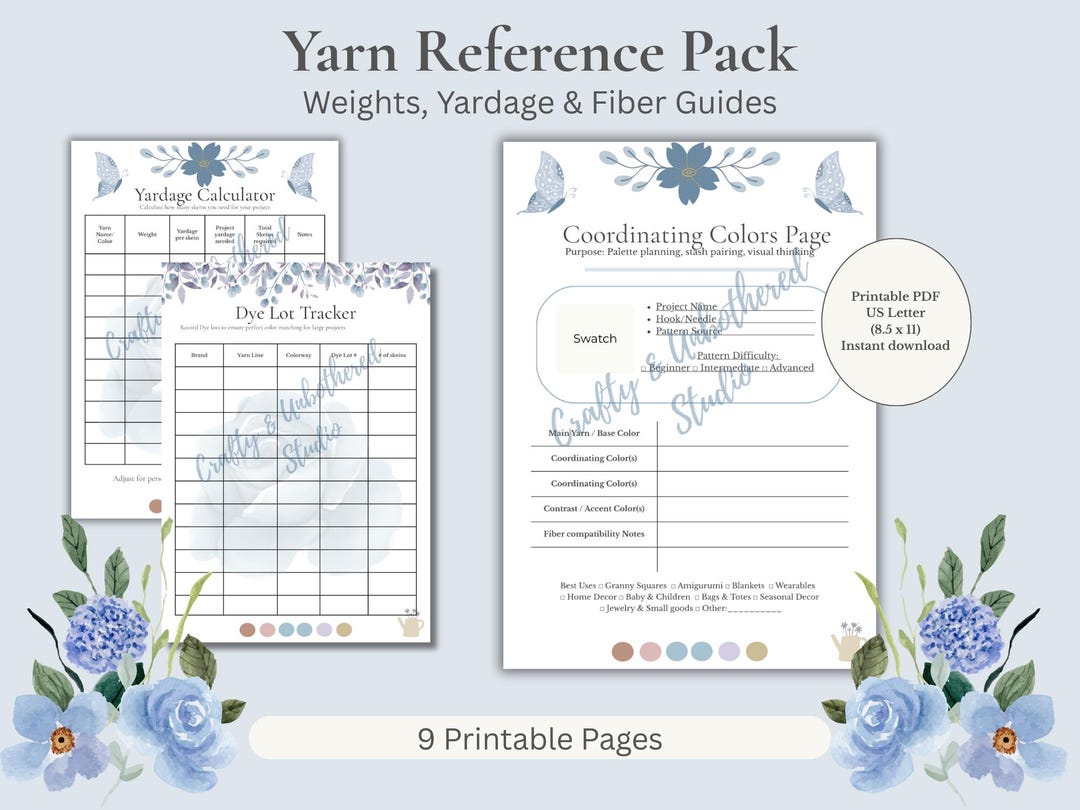 Yarn Reference Pack Garden Foundations | Yarn Weight, Yardage & Fiber ...