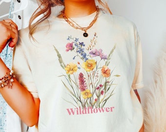 Wilde Blume Aquarell PNG, Boho Cottagecore Natur Wildblume, niedliches botanisches Blumen, sofortiger digitaler Download, Shirt-Design, Grafik-Kunst