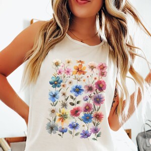 Retro Pressed Wildflowers PNG, Summer Boho Wild Flower, Watercolor ...