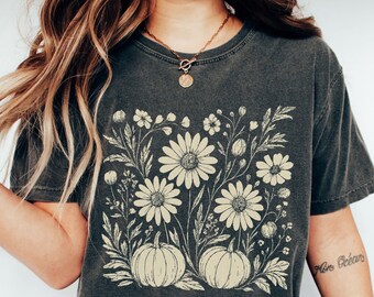 Boho Fall Floral PNG, Retro Fall Flower, Pumpkin Season Autumn Sublimation, Instant Download Digital Download Shirt Design Graphic Art