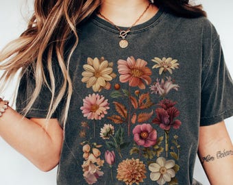 Gothic Flowers PNG, Vintage Boho Wild Flower, Wildflower Botanical Floral, Instant Download, Digital Download, Shirt Design, Graphic Art