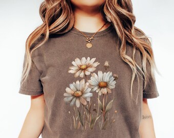 Daisy Blume PNG, Pastell Floral, Natur Botanische, Sublimation, Sofort Download, digitaler Download, Shirt-Design, Grafik-Art