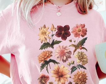Gothic Flowers PNG, Vintage Boho Wild Flower, Wildflower Botanical Floral, Instant Download, Digital Download, Shirt Design, Graphic Art