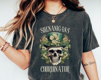 Shenanigans Coordinator PNG, Funny Skull St Patrick's Day, Lucky Shamrock, Sublimation, Digital Download, Shirt Design Graphic Art