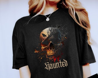 Haunted Spooky Gothic Skull PNG, Artistic Skull, Instant Download, Digital Download, Shirt Design, Goth Graphic Art