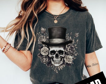 Vintage Skull PNG, Skull Skeleton Floral, Gothic Skull Sublimation Design, Instant Download, Digital Download, Shirt Design Graphic Art