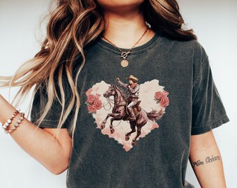 Cowboy Valentine Heart PNG, Western Floral, Sublimation, Clipart, Instant Download, Digital Download, Shirt Design, Graphic Art
