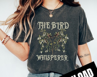 Uccello Vintage Natura PNG, Amante degli Uccelli, Bird Watching, Divertente Uccello Nerd, Grunge Distressed, Download Digitale Istantaneo, Grafica di Design per Magliette
