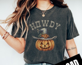 Western Halloween PNG, Howdy Pumpkin, Funny Country Pumpkin Fall Sublimation, Instant Download Digital Download, Shirt Design, Graphic Art