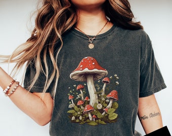 Pilz Garten Cottagecore PNG, Retro Herbst Natur Goblincore Botanische Blumen Sofortiger Download Digital Download Shirt Design Grafik-Kunst