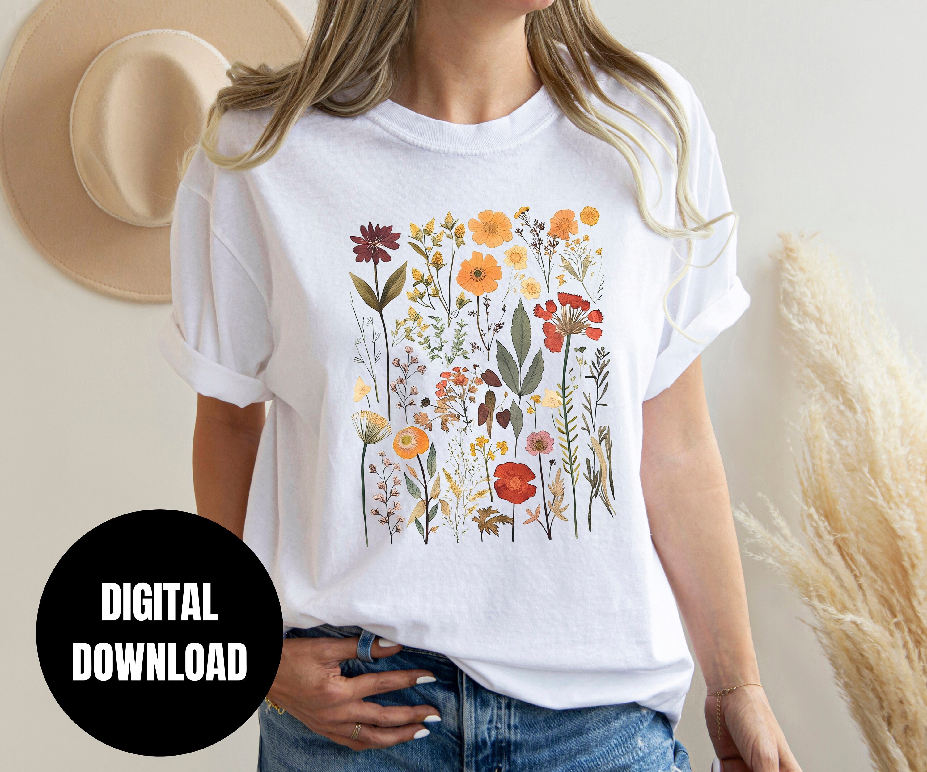 Retro Pressed Wildflowers PNG, Spring Boho Wild Flower, Botanical ...