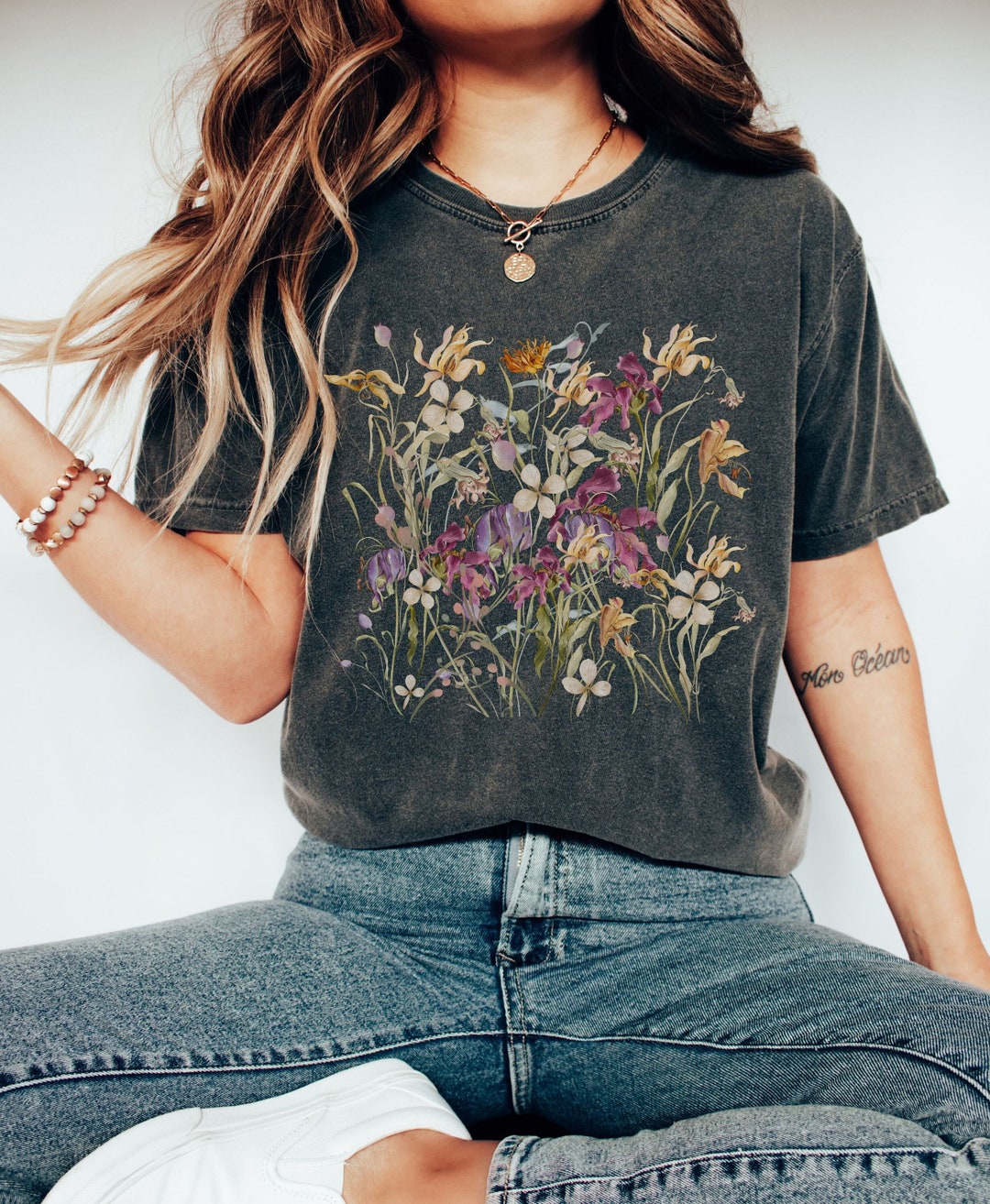 Vintage Pressed Wildflowers PNG, Boho Cottagecore Wild Flower ...