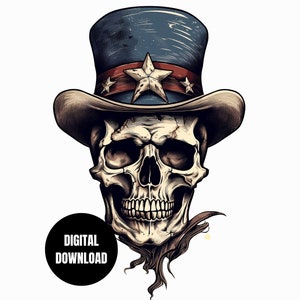 Retro Skull American Flag PNG, 4th of July Patriotic, Skull Sublimation Design, Instant Download, Digital Download, Shirt Design Graphic Art
