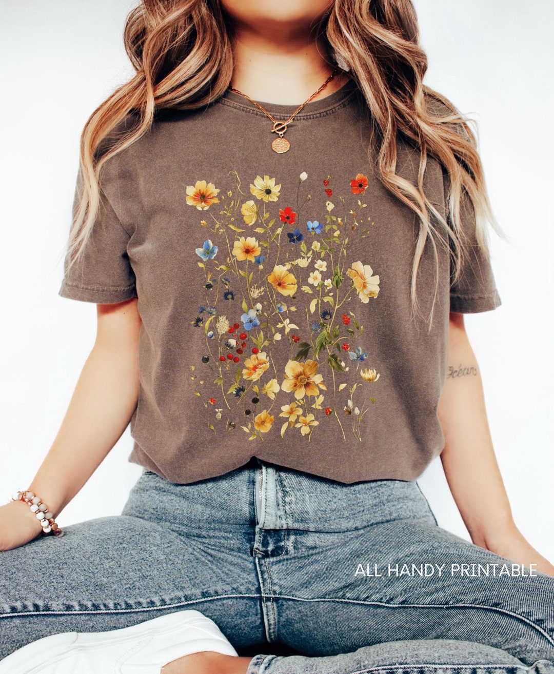 Retro Pressed Wildflowers PNG, Spring Boho Wild Flower, Botanical ...
