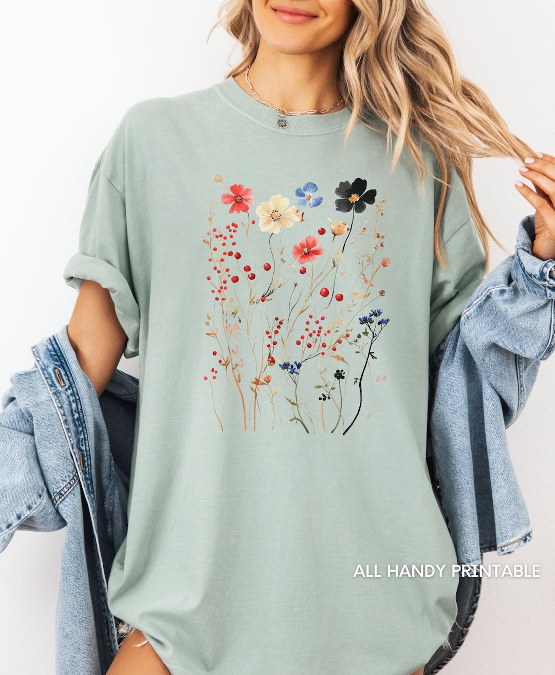 Retro Pressed Wildflowers PNG, Spring Boho Wild Flower, Botanical ...