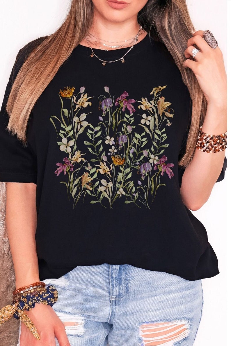 Vintage Pressed Wildflowers PNG, Boho Cottagecore Wild Flower ...