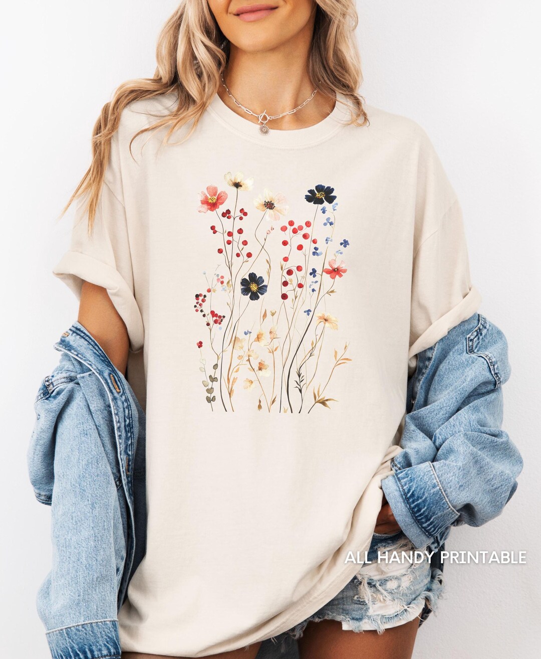 Retro Pressed Wildflowers PNG, Spring Boho Wild Flower, Botanical ...