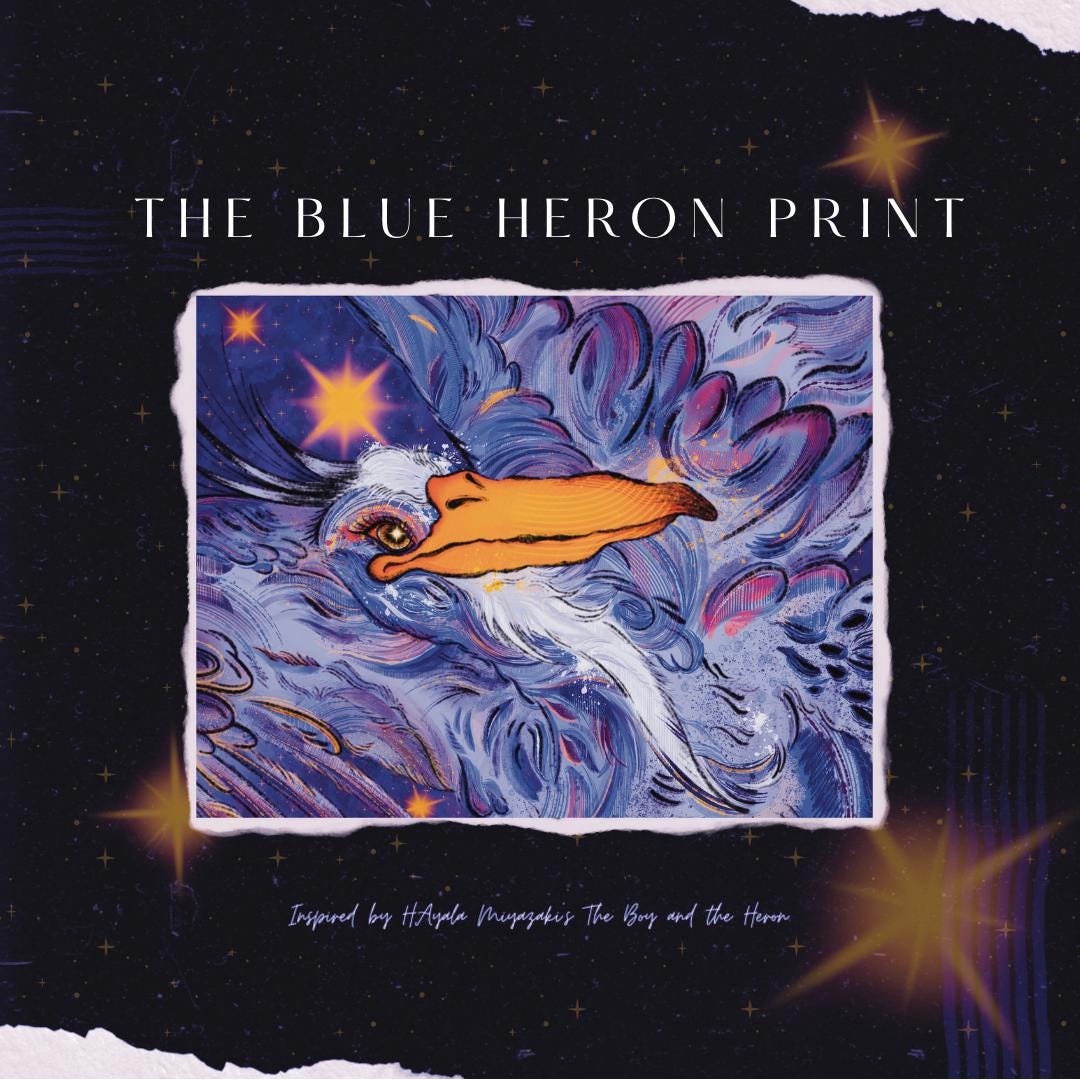 The Blue Heron Print - Etsy