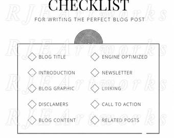 Lista de verificação para blog | Download instantâneo | Chega de adivinhação